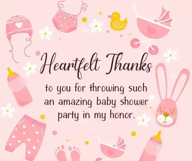 thank you message for baby shower party host