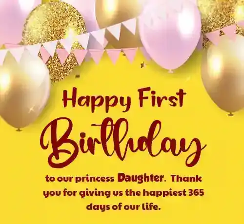 1st birthday wishes for daughter