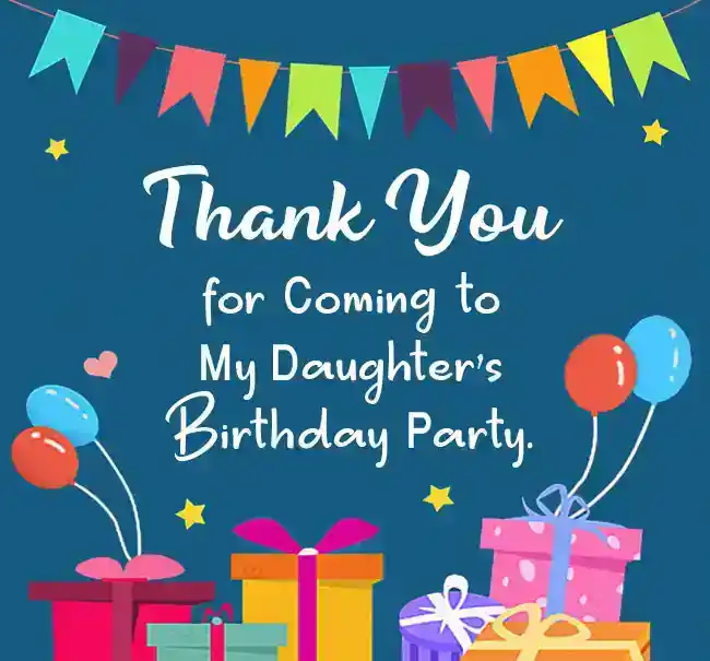 thank you for coming to my daughter