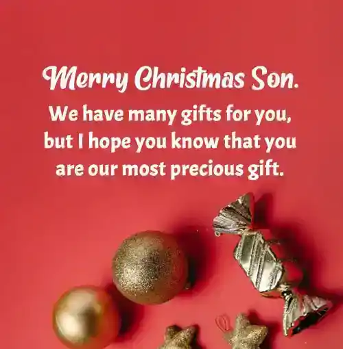christmas card wording for son