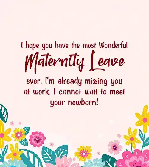 wishes for maternity leave to boss