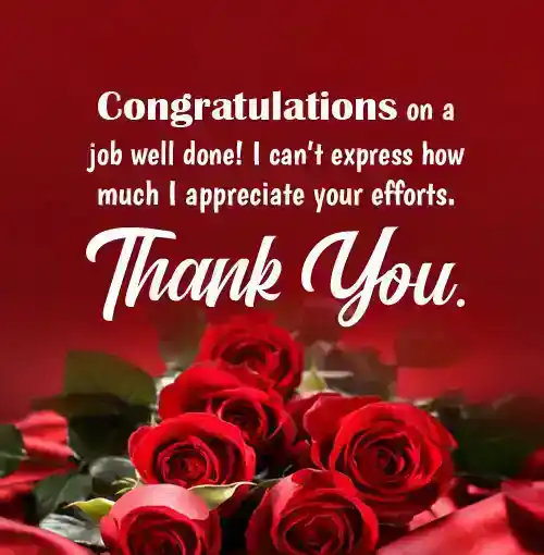words of appreciation for good work done