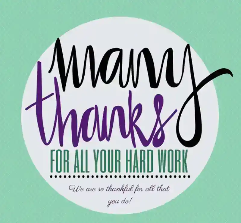 Thank you notes for job well done