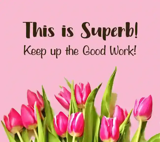 words of appreciation for good work done