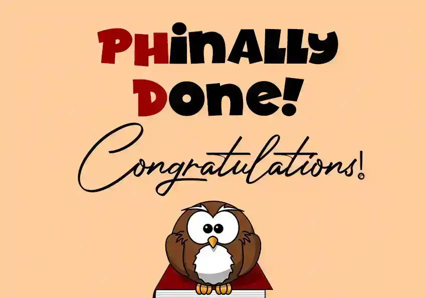 PhD Congratulations Card Message Funny