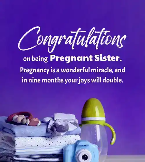 congratulations message for pregnant sister