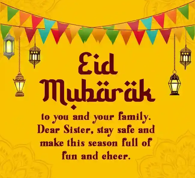 eid mubarak wishes for sister and her family