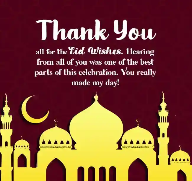 thank you message for eid wishes