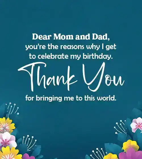 Thank You Parents On Birthday