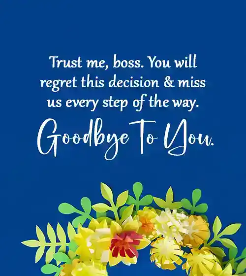 funny farewell message to boss who is leaving