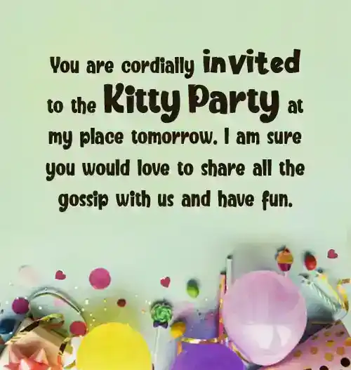 Kitty Party Invitation Messages