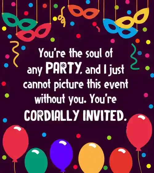 party invitation message