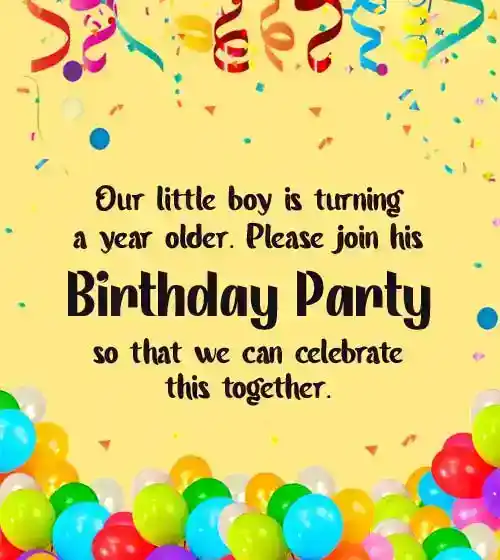 birthday party invitation message