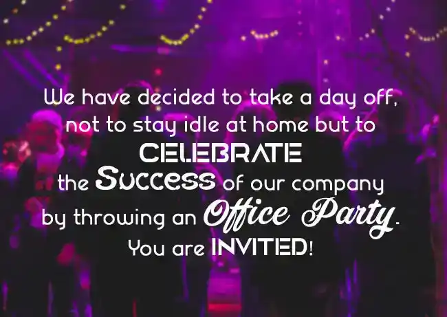 Invitation Messages for Office Party