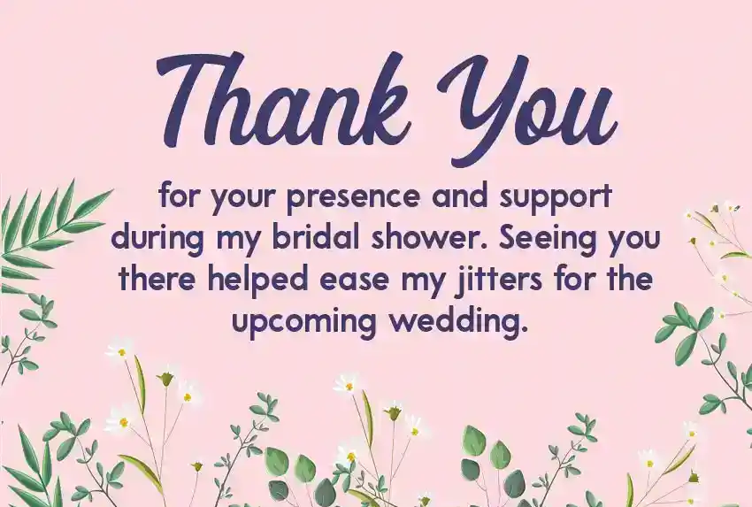 Bridal Shower Thank You Wording