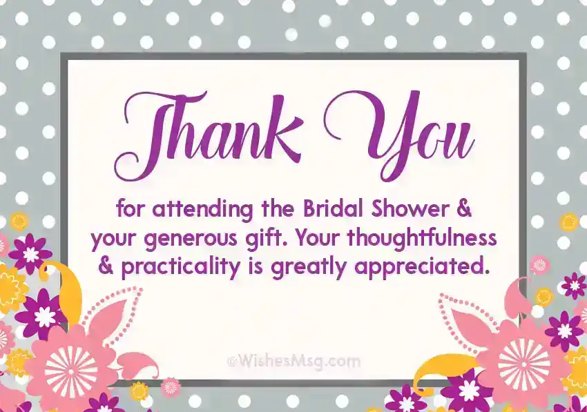 Thank You for Coming to My Bridal Shower