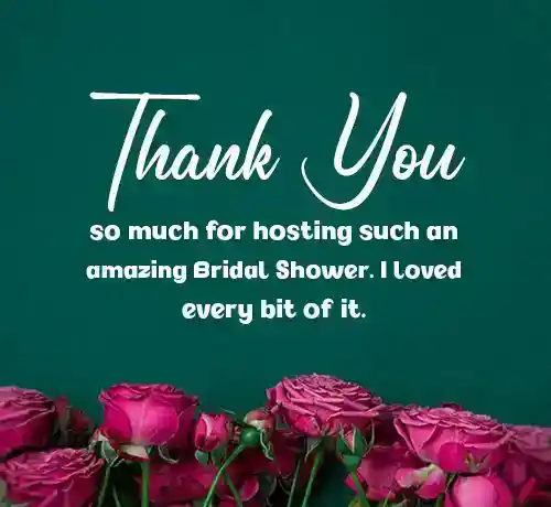 how to thank someone for throwing a bridal shower