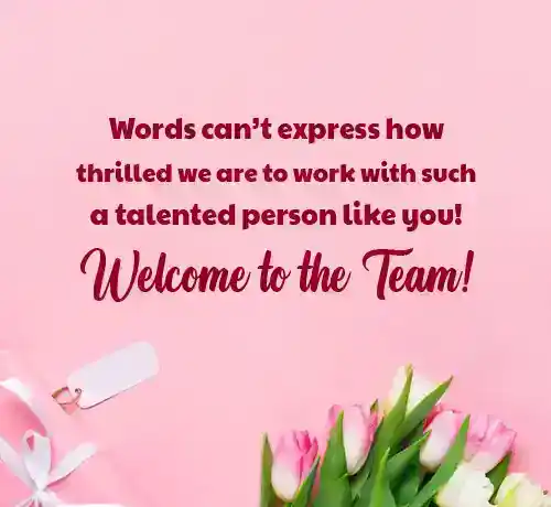 welcome message for new team member