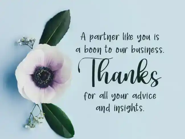 business thank you messages to partner