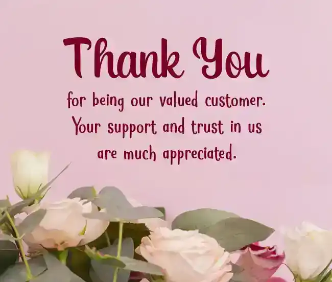 business thank you messages to customers
