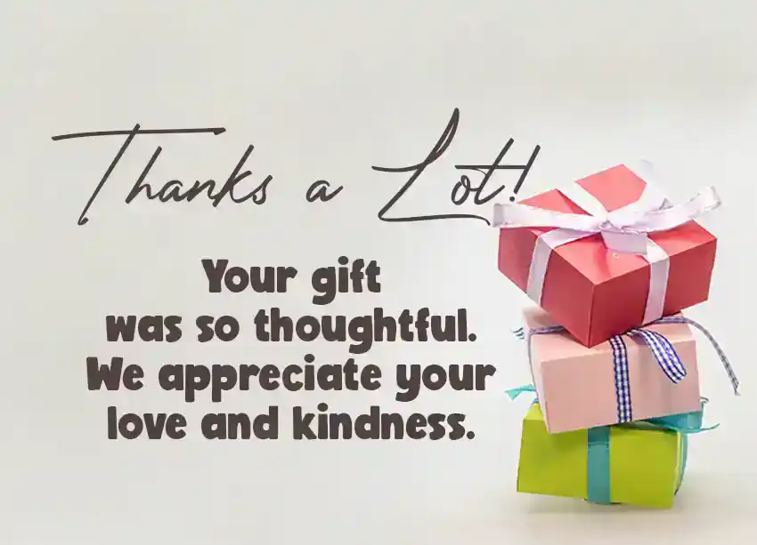 Wedding Thank You Message for Gift