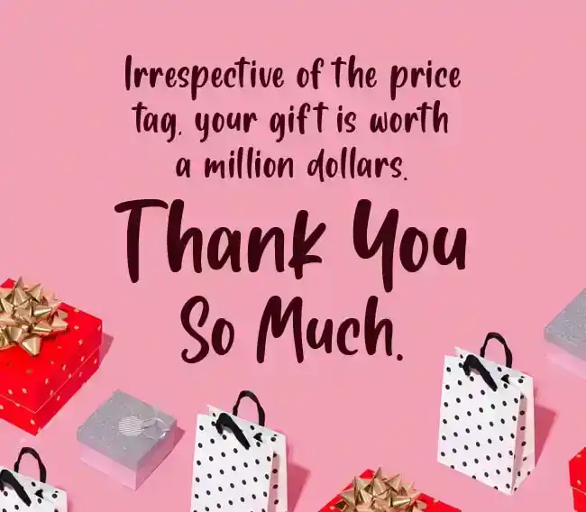 appreciation note for wedding gift