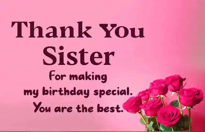 Thanks Sister for Birthday Wishes