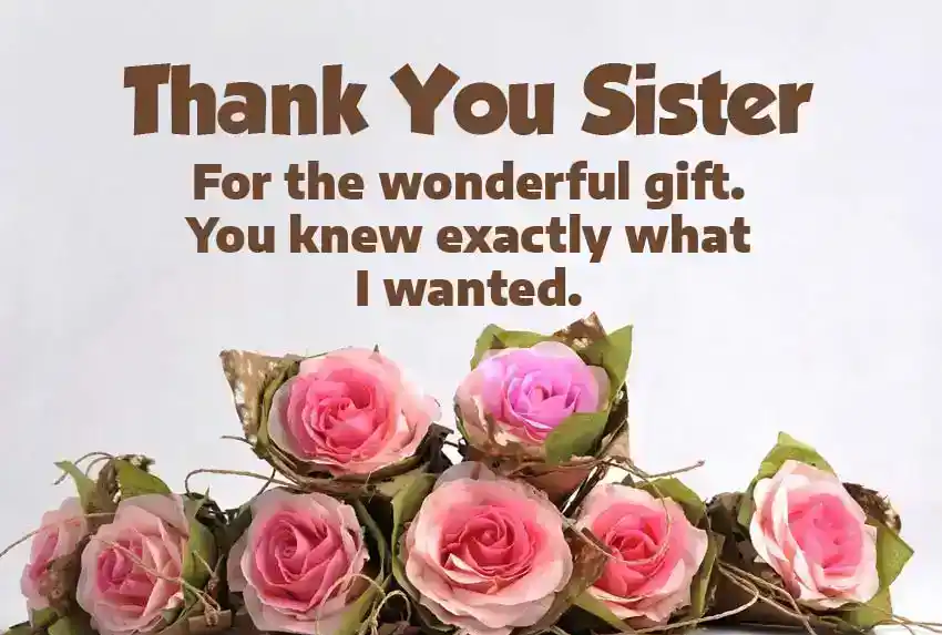 Thanks Sister for Birthday Gift