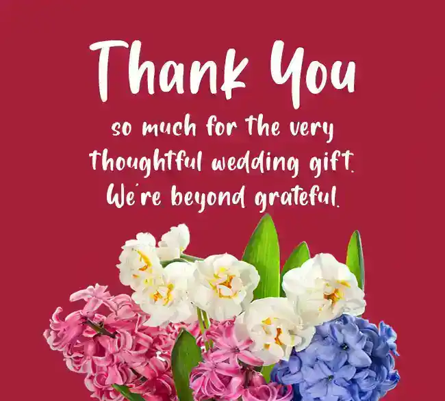 wedding thank you messages for gift