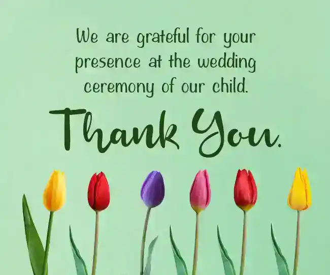 wedding thank you messages from parents