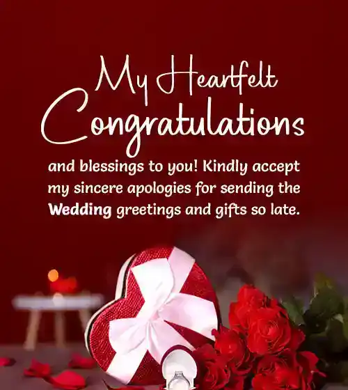 Late Wedding Gift Message