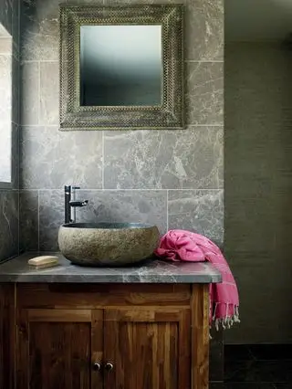 tradisjonelle bad ideer - mandarin stein pebble bassenget