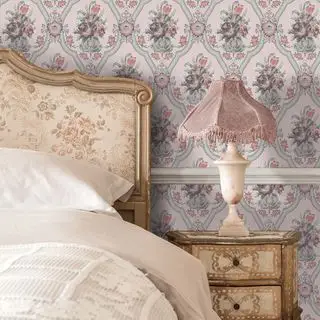 Vintage-Tapete im Schlafzimmer