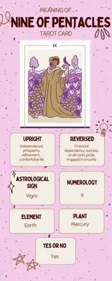 Nine of pentacles keywords 2