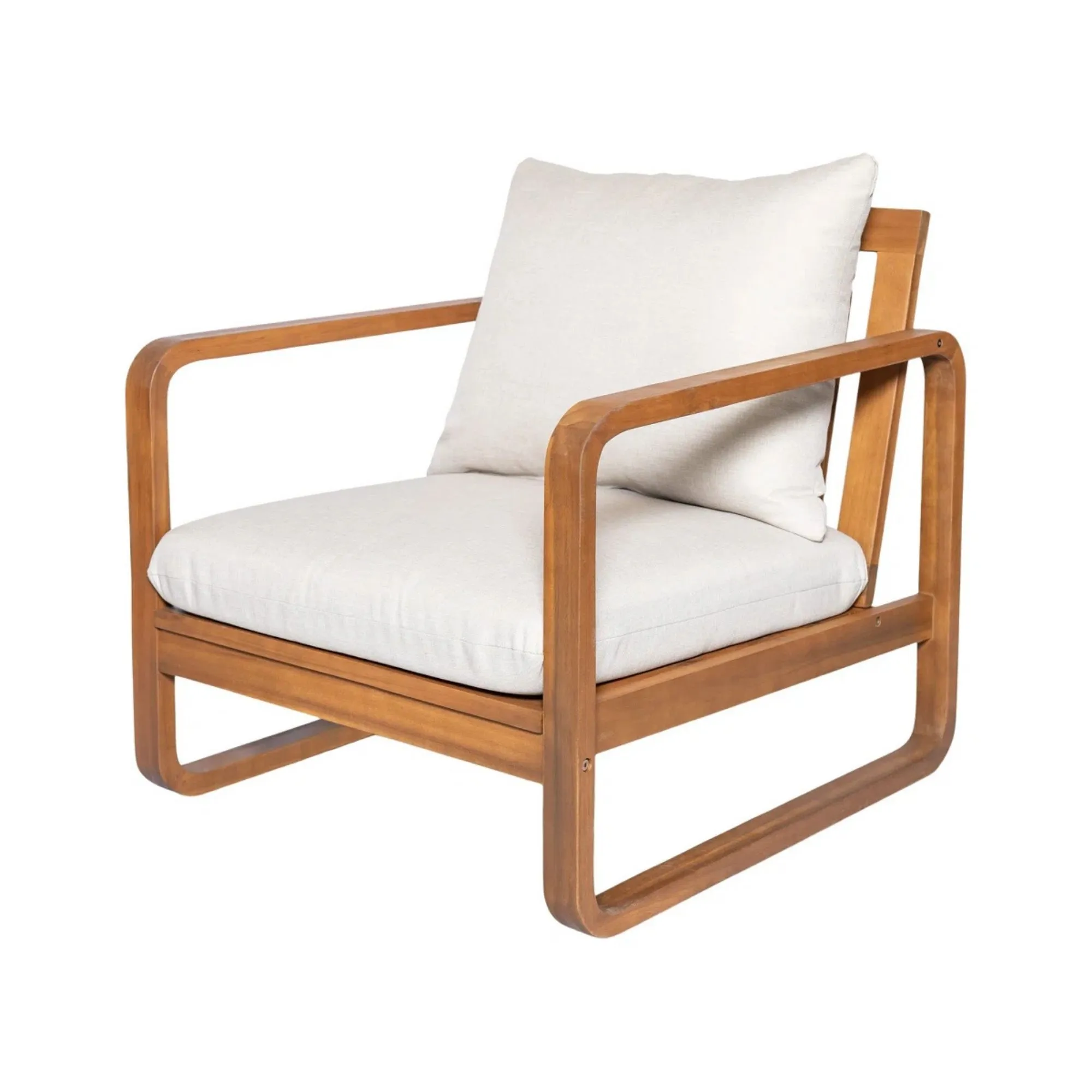 Chaise longue d'extérieur scandinave moderne en bois d'acacia avec coussin Nordia' loading='lazy' title=