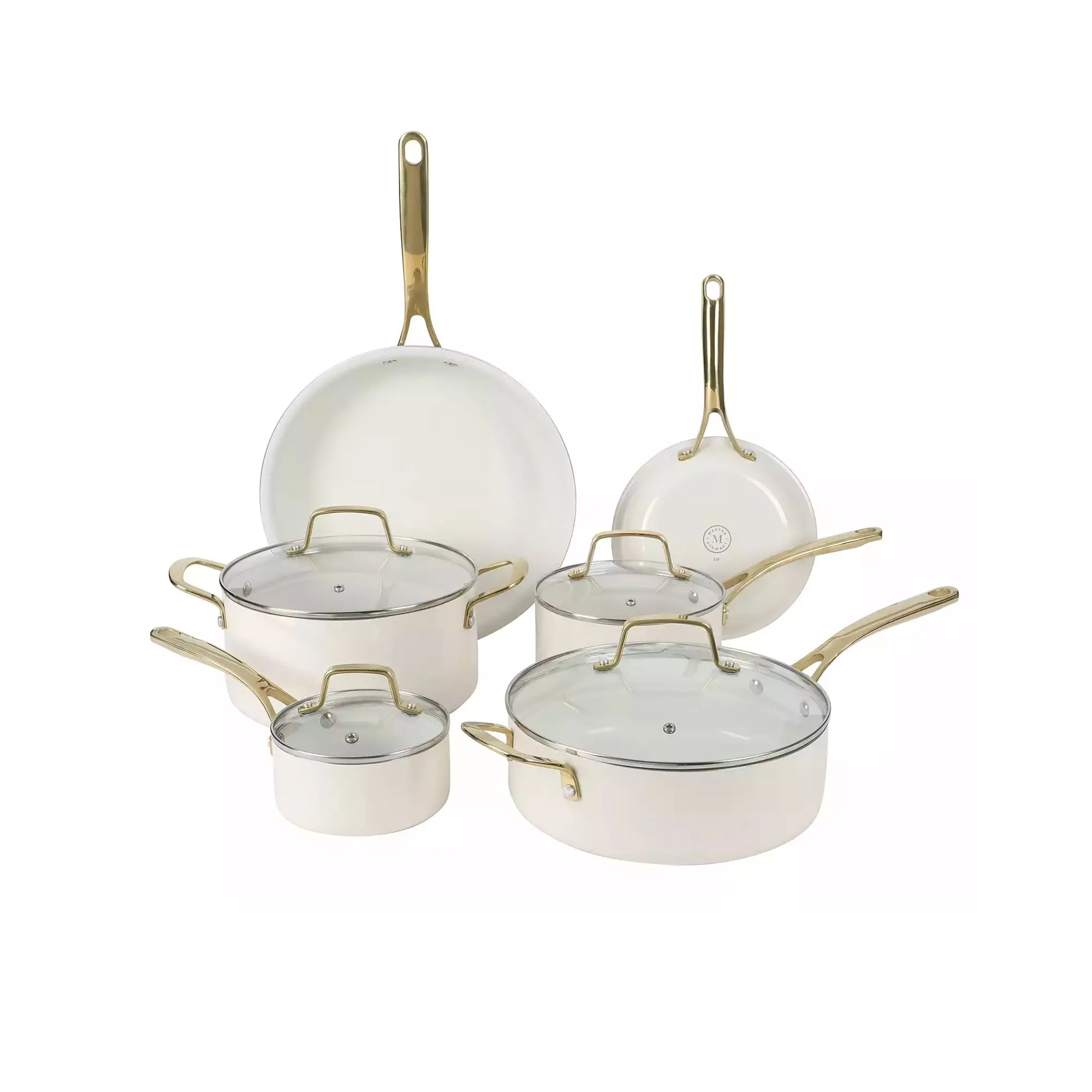 마사 스튜어트 록턴 10피스 세라믹 붙지 않는 알루미늄 조리기구 세트(뚜껑 포함)' loading='lazy' title=