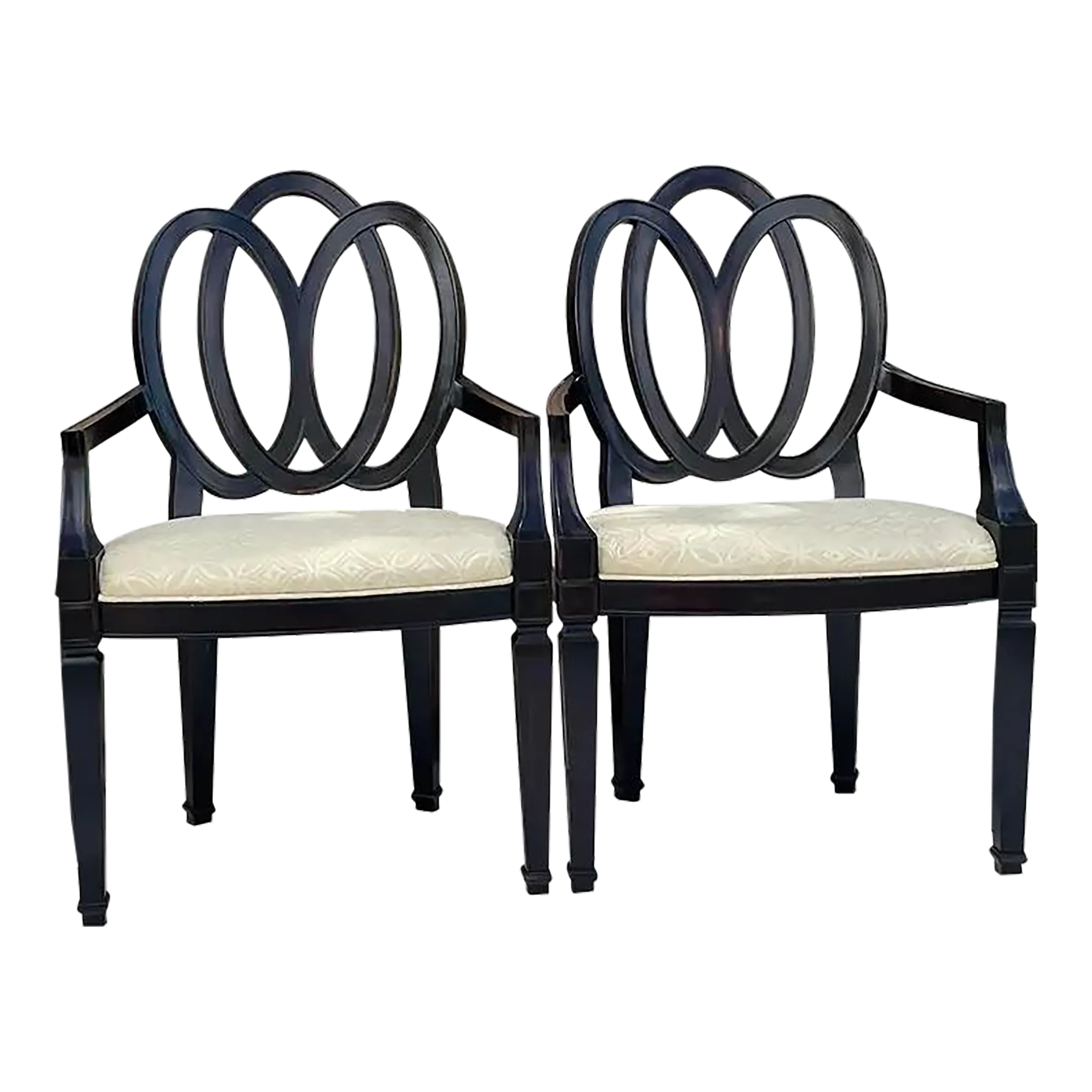 Zestaw 2 sztuk w stylu vintage z lat 90. Robb & Krzesła z oparciem ze wstążką' loading='lazy' title=