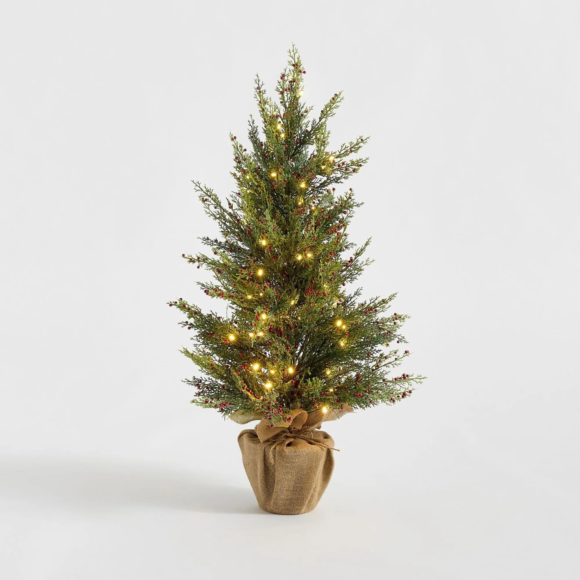 Wstępnie oświetlone mini drzewko z podstawą z płótna' loading='lazy' title=