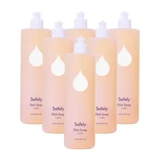 Sikkert flytende oppvasksåpe - Fjerner tøffe flekker og faststekt søl, kutter fett - Biologisk nedbrytbar formel - Trygg for tåteflasker - 16 Fl Oz - Pakke med 6, 96 Fl Oz totalt