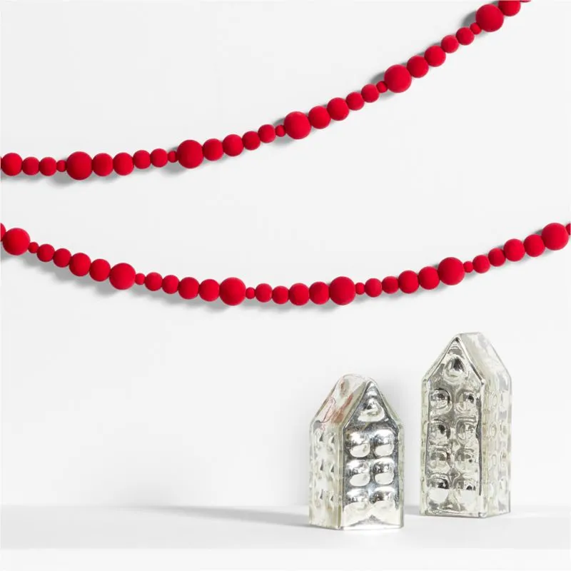 Červená zamatová vianočná girlanda 6'' loading='lazy' title=