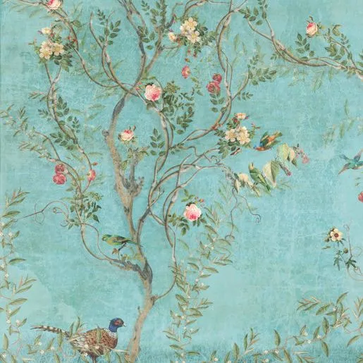 Wildon Home&reg; Mural de parede Spoor Chinoiserie turquesa | Wayfair' loading='lazy' title=