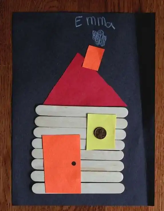 Craft Sticks Log Cabin