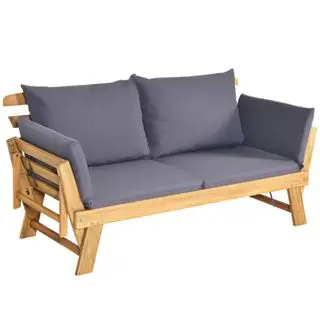 Un sofá cama plegable al aire libre Tangkula sobre un fondo blanco.
