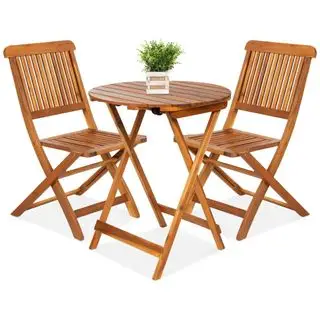Juego de bistró de madera de acacia de 3 piezas de A Best Choice Products