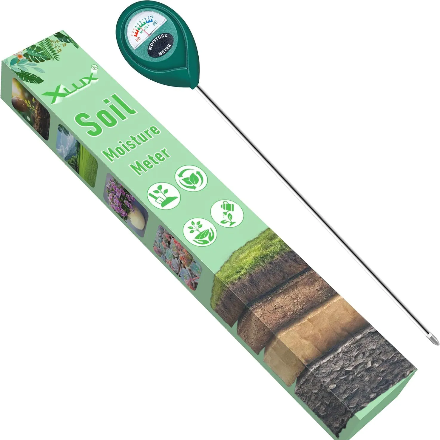 Xlux Long Probe Deep Use Bodenfeuchtigkeitsmesser Wassermonitor Indikatorsensor Hygrometer für den Außen- und Innenbereich, große Topfpflanzen, Blumen, Gartenbau, Landwirtschaft' loading='lazy' title=