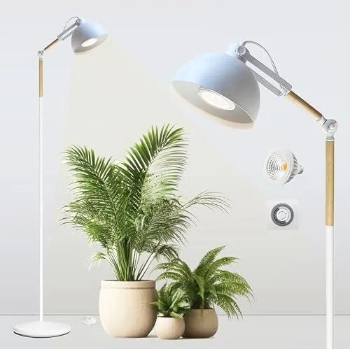 Valikiy – lampe de culture Led pour plantes d'intérieur, 20w, lampe de culture sur pied réglable avec tête rotative, interrupteur au pied et interrupteur au pied Minuterie externe à spectre complet, économe en énergie et efficace. 97+ Cri pour une croissance luxuriante et florissante' loading='lazy' title=