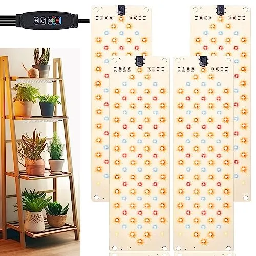 Lampe de culture à panneau ultra fin 40 W pour plantes d'intérieur, 316 LED à spectre complet, lampe de culture sous armoire avec minuterie 3/9/12 heures, 10 niveaux d'intensité variable pour la croissance des plantes (4 pièces)' loading='lazy' title=