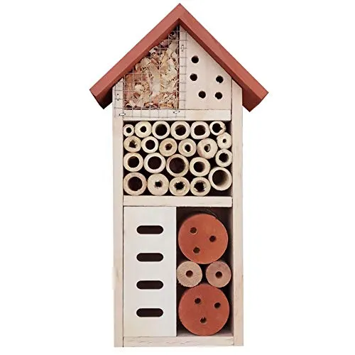 Lulu Home Insektenhaus aus Holz zum Aufhängen, Insektenhotel für Bienen, Schmetterlinge, Marienkäfer, nützlicher Lebensraum für Insekten, Insektenhotel, Garten, 26,7 x 8,6 x 13,7 cm' loading='lazy' title=