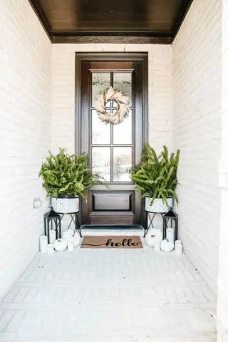 couronne minimale de décoration de porte d'entrée d'automne