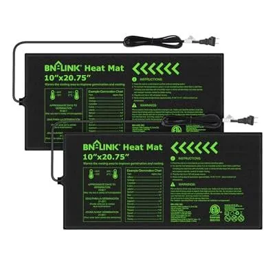 Bn-Link langlebige Sämlings-Heizmatte für den Samenstart, 10 x 20,75, 2 Stück, wasserdichte Wärmematte, Pflanzen-Heizkissen für die Samenkeimung, Indoor-Anbau, Hydrokultur-Gewächshaus usw. gelistet' loading='lazy' title=
